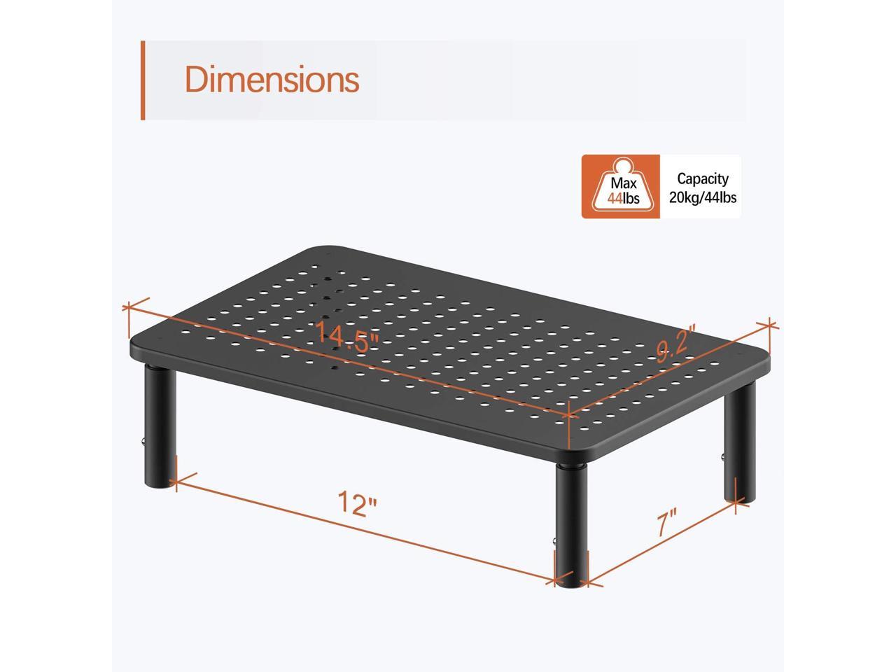 PUTORSEN Monitor Stand Riser with Vented Metal 3 Height Adjustable Dual Monitor Stand for Computer, Laptop, iMac, PC, Printer, Desktop Ergonomic Monitor Riser Stand with Non-Skid Rubber 2 Pack