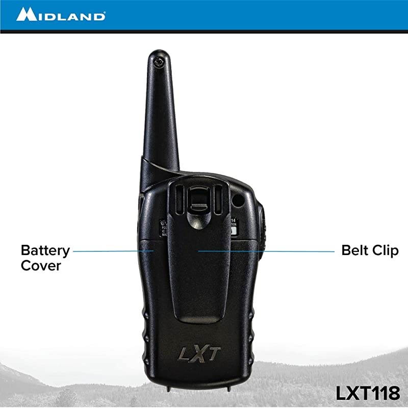 LXT118VP, FRS Walkie Talkies - Extended Range Two Way Radios, Hands-Free VOX, Batteries Included (Pair Pack) (Black)