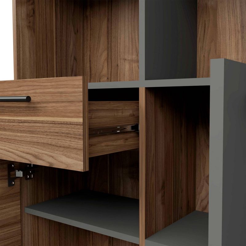 63" Lindon 3 Tier Shelf Bookshelf Medium Wood - RST Brands