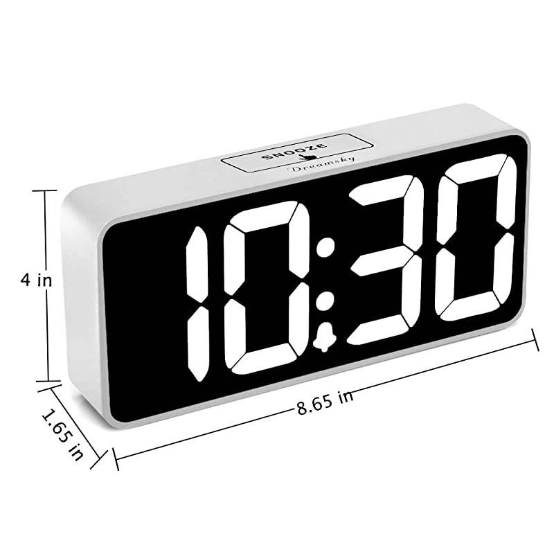 89 Inches Large Digital Alarm Clock with USB Charging Port Fully Adjustable Dimmer Battery Backup 1224Hr Snooze Adjustable Alarm Volume Bedroom Desk Alarm Clocks