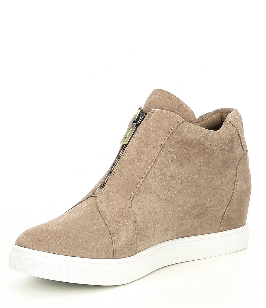 Donald Pliner Pelham Neoprene Mixed Leather Slip-On Wedge Sneakers