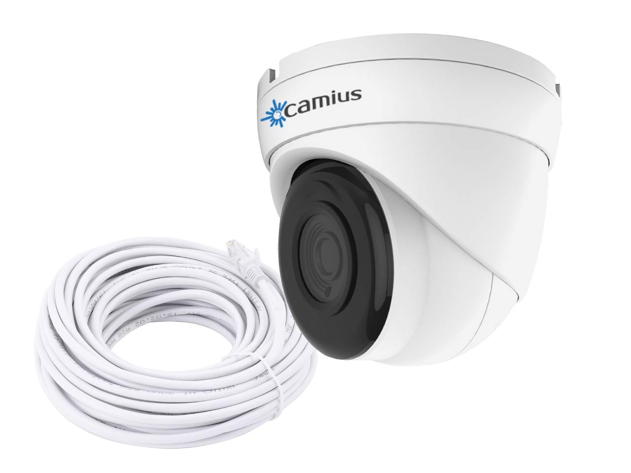 Camius 5MP PoE IP Dome Security Camera with Audio (built-in microphone), Wide view 2.8mm Lens, 30-100ft Night Vision, Onvif, Wired Ethernet, PC, Mac software, Web-Browser, Camera app View - Iris528A