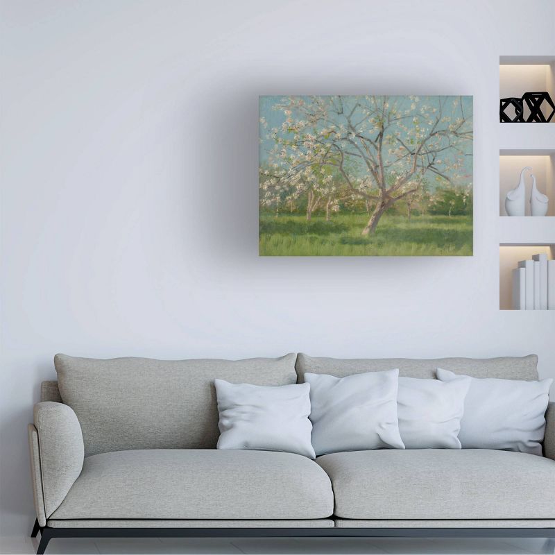 35" x 47" Laszlo Mednyanszky 'Orchard Trees in Blossom' Unframed Wall Canvas - Trademark Fine Art