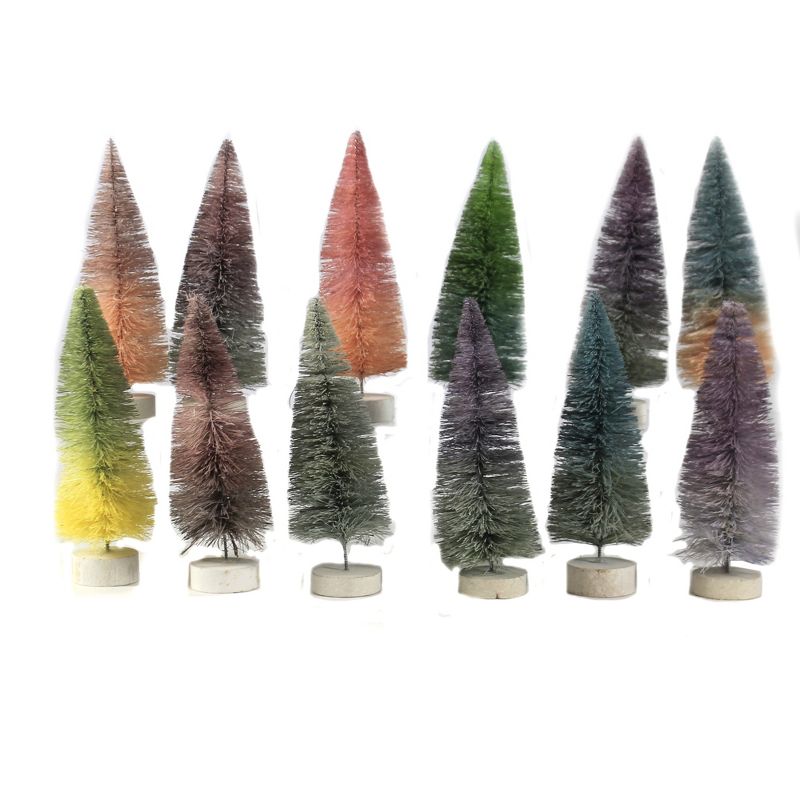 Christmas 6.0" Pastel Ombre Trees Bottle Brush  -  Decorative Figurines