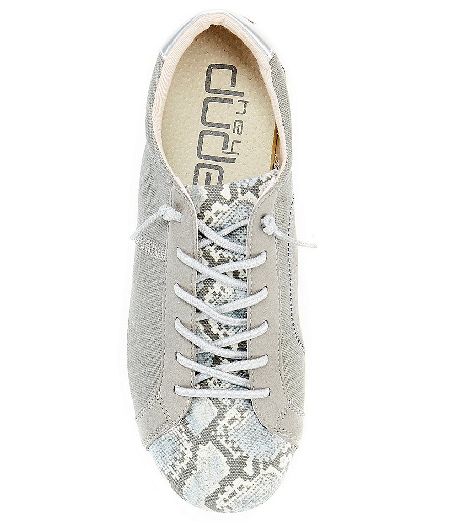 Hey Dude Women's Karina Snake Print Washable Lace-Up Sneakers