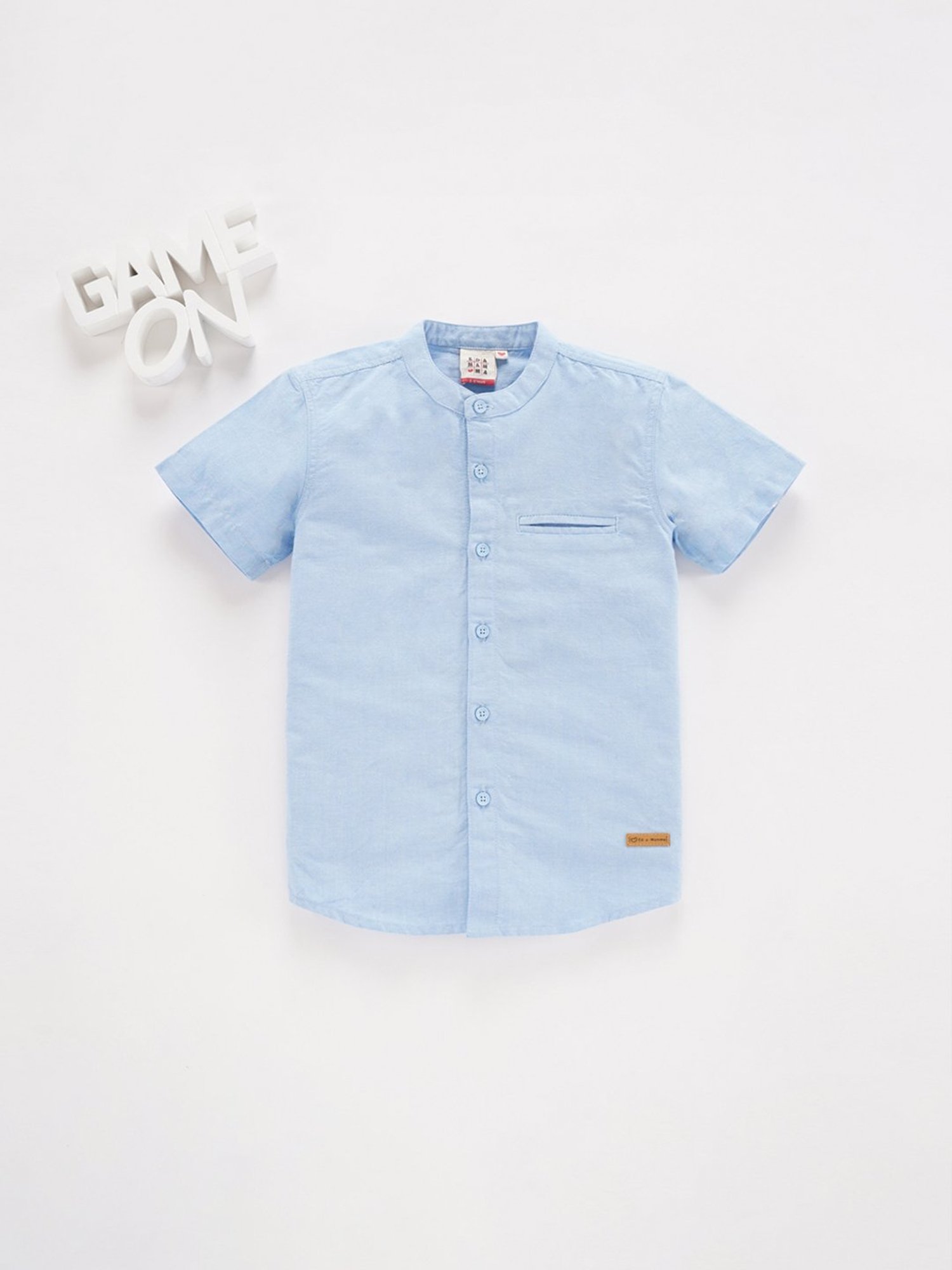 Ed-a-Mamma Kids Blue Solid Shirt