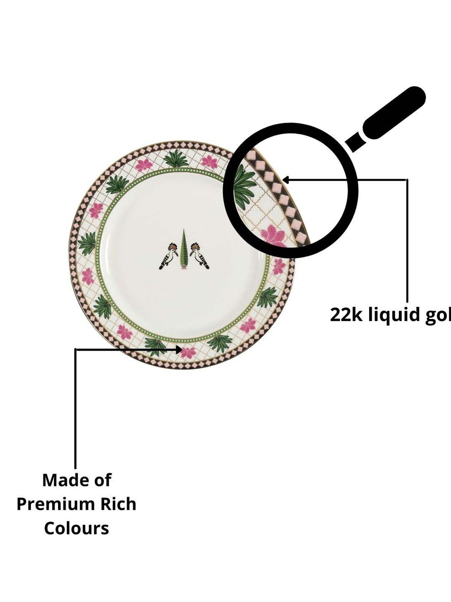 India Circus Multicolor Ceramic Dinner Set
