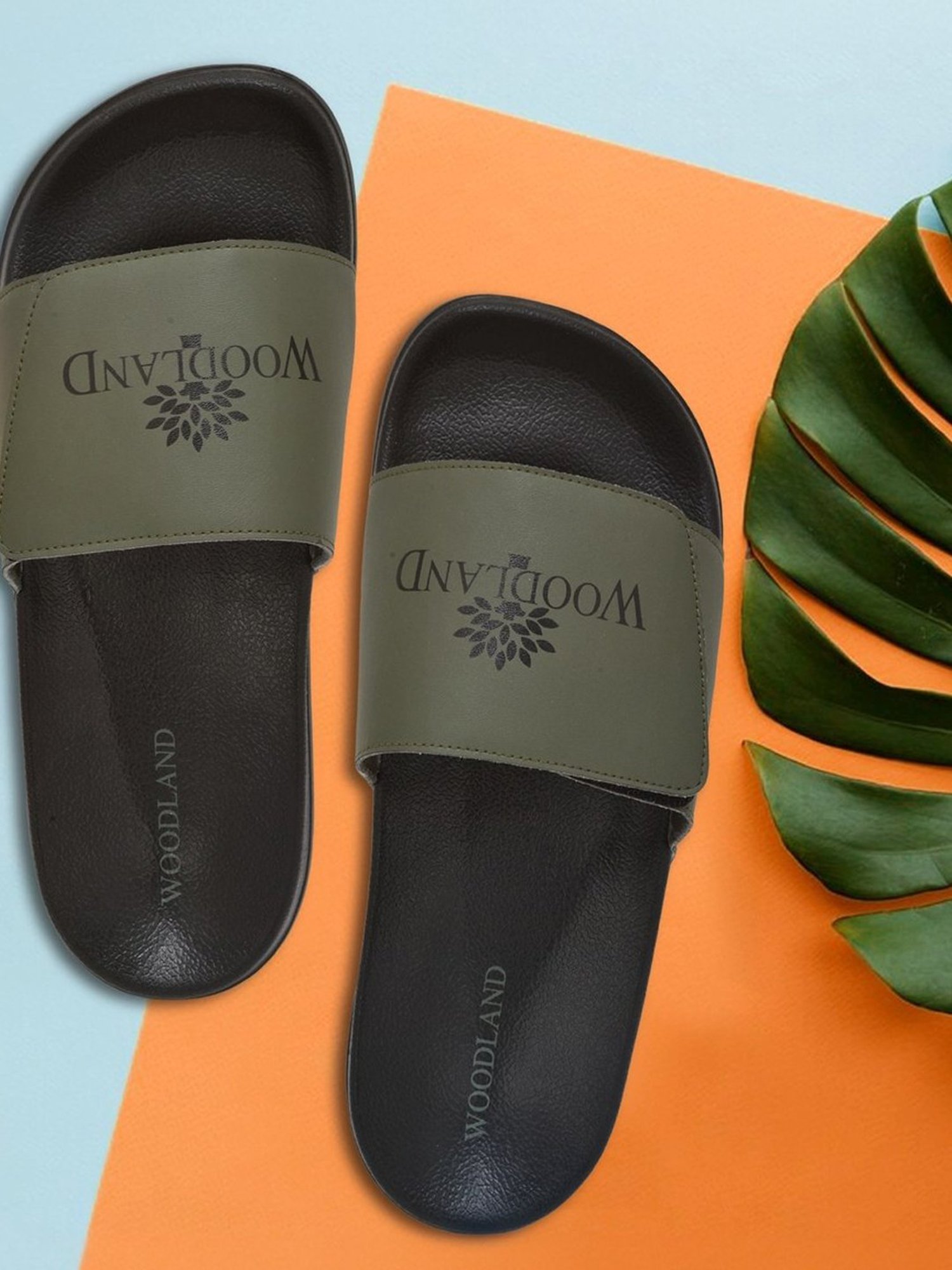 Woodland Men's Olive Slides