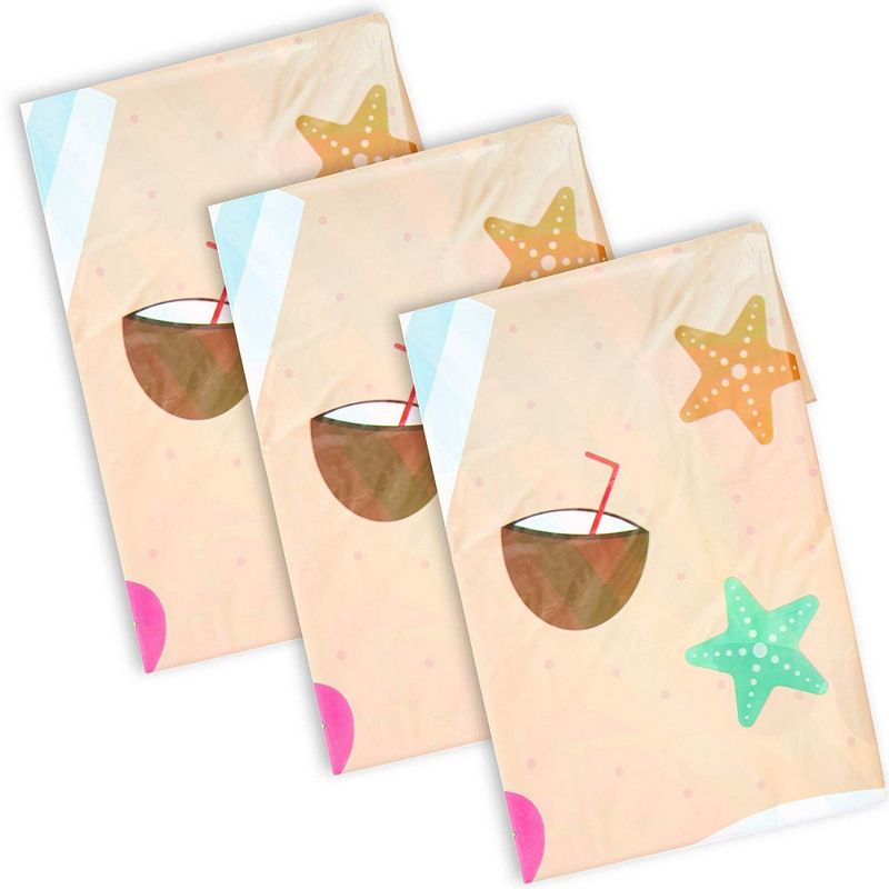 Sparkle and Bash 3 Pack Red Plastic Tablecloth with White Hearts for Valentine's Day (54 x 108 in)