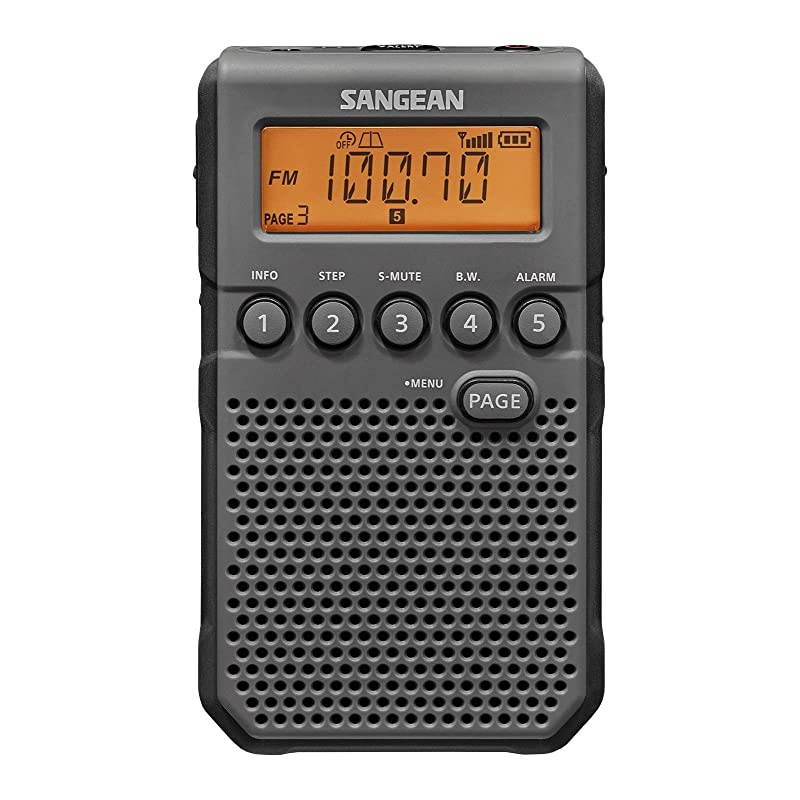 DT800BK AM FM NOAA Weather Alert Rechargeable Pocket Radio BlackGray