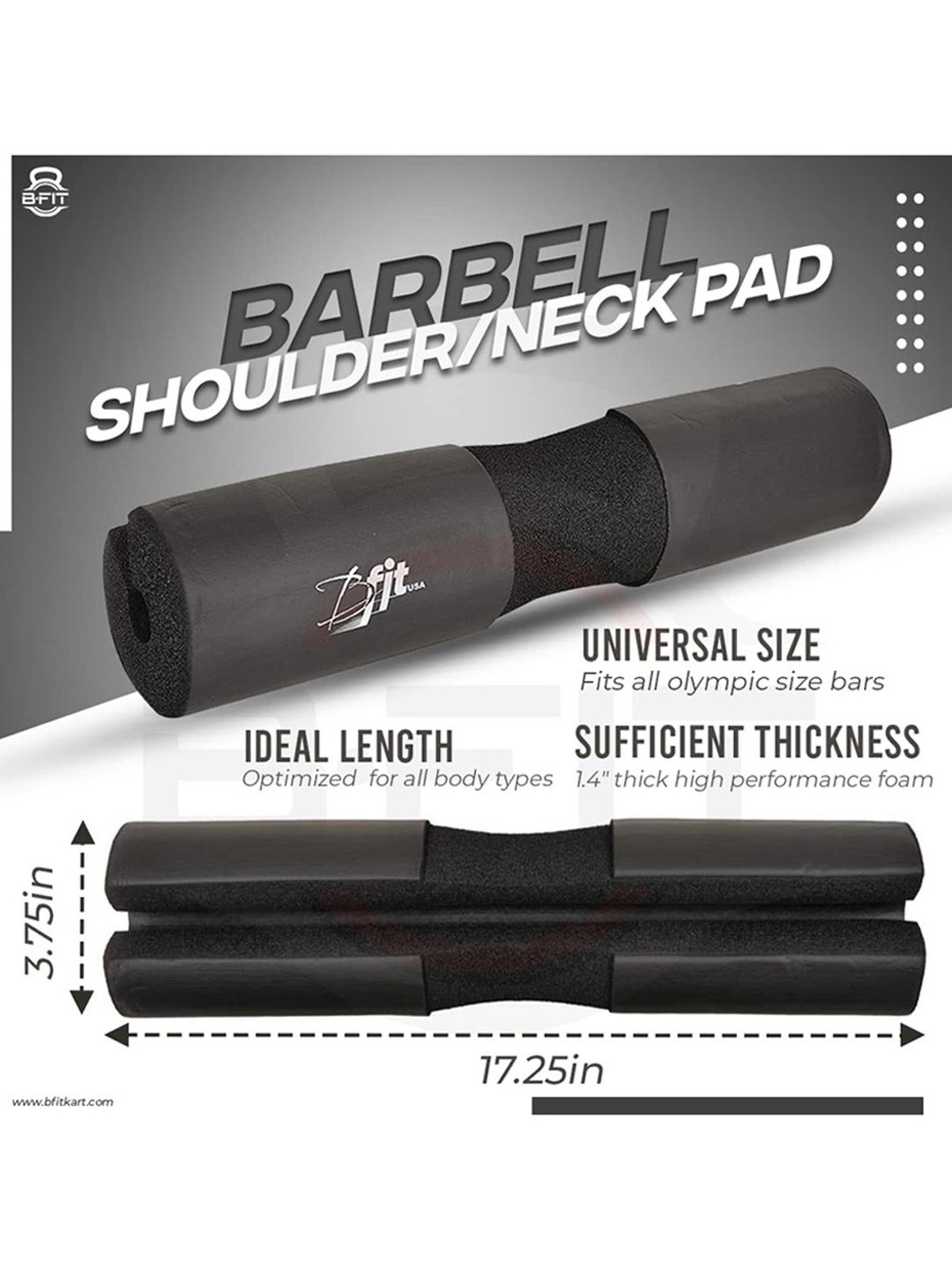B Fit Barbell Squat Neck & Shoulder Protective Pad (Black)