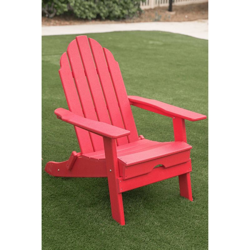 37.8" Foldable Weather Resistant  Outdoor Adirondack Chair - Red - XBrand