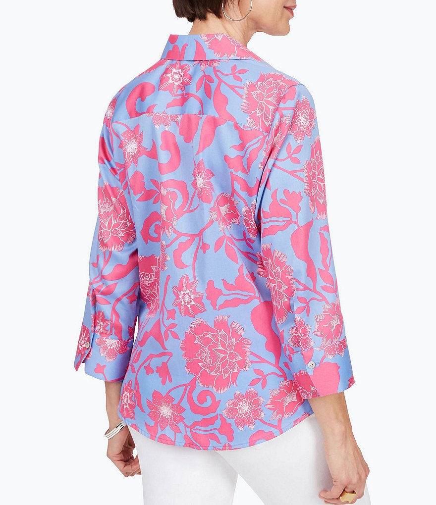 Foxcroft Mary Paradise Floral Button Front Shirt