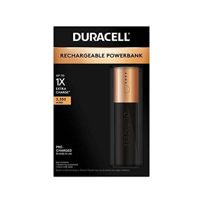 Duracell Rechargeable 3350 mAh Powerbank 1 Day Portable Charger DMLIONPB1