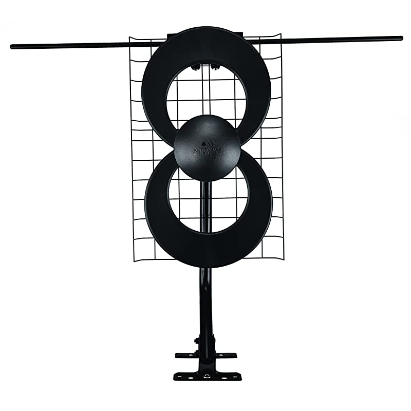 ClearStream 2V TV Antenna 60+ Mile Range UHFVHF Multidirectional Indoor Attic Outdoor Mast wPivoting BaseHardware Adjustable Clamp Sealing Pads 4K Ready Black C2VCJM