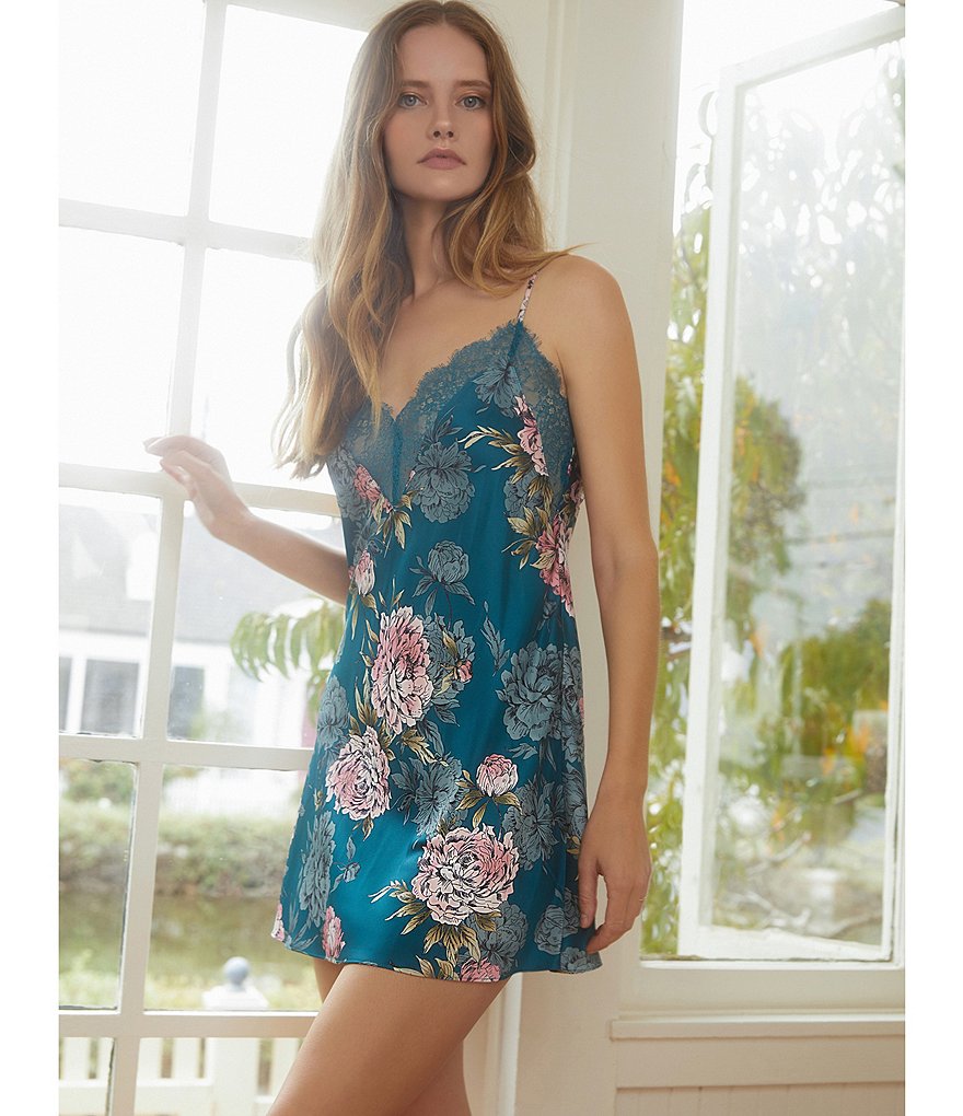 Papinelle Dot Print Modal Pleat Front Nightgown