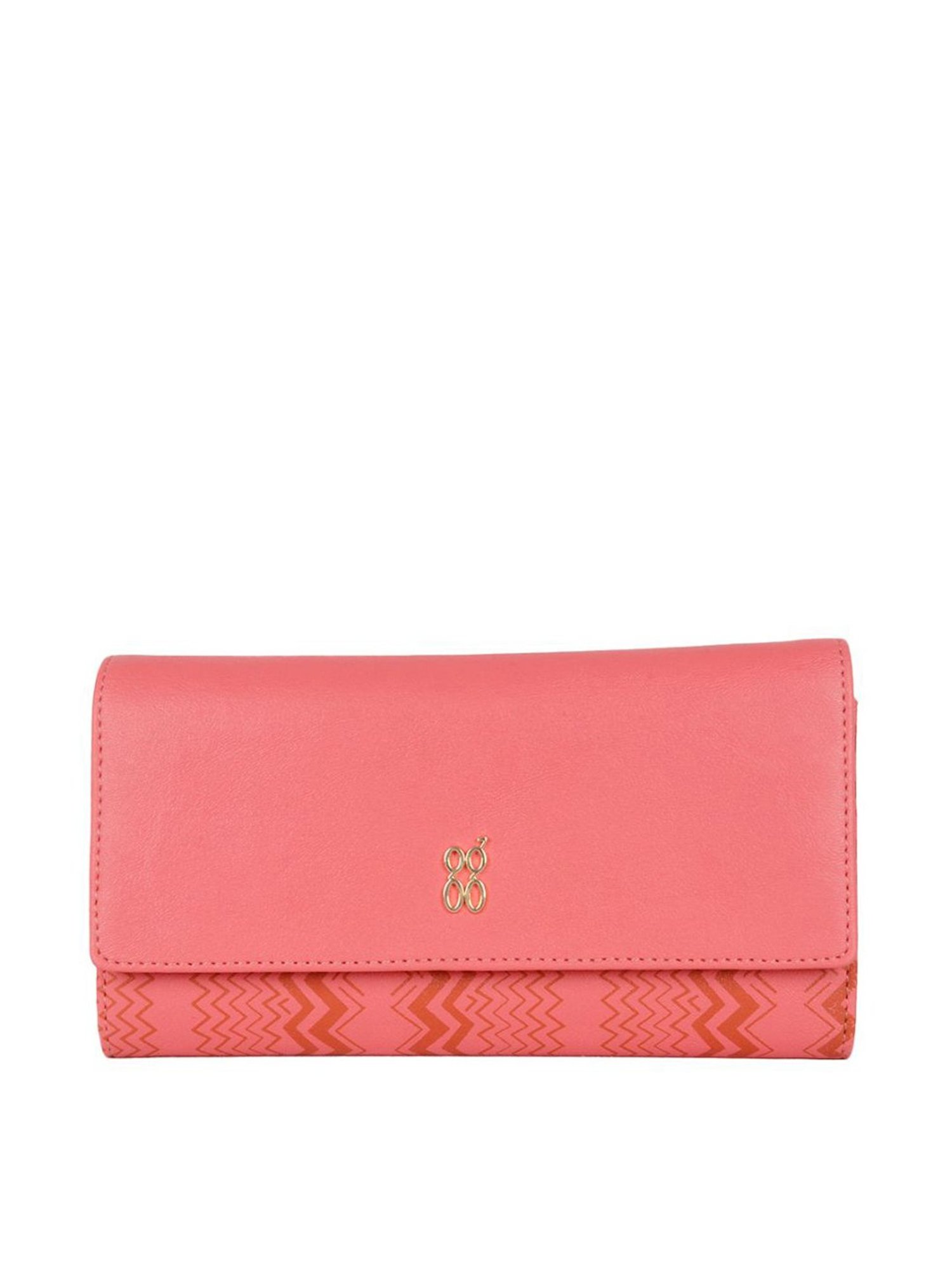 Baggit Pink Printed Tri-Fold Wallet for Women