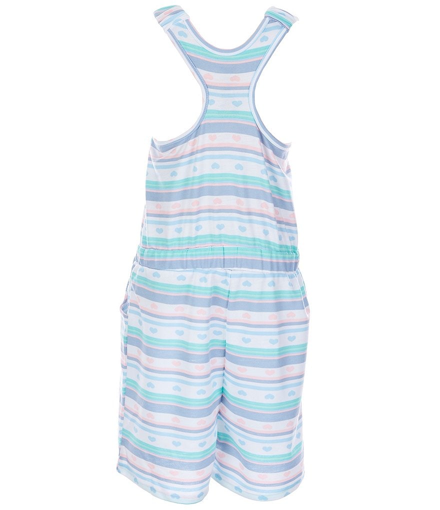 Dream Life Big Girls 7-16 Heart Stripe French Terry Lounge Romper
