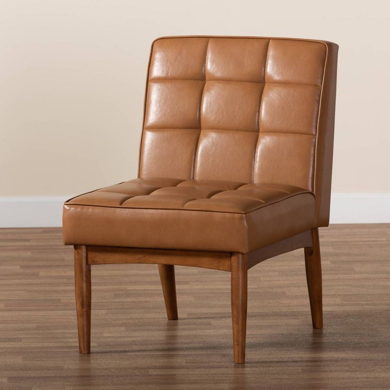 Sanford Tan Wood Dining Chair Walnut Brown - Baxton Studio