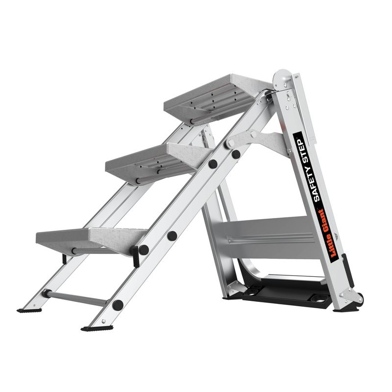 Little Giant Ladder Systems 3-step ANSI Type IA 300 lb Aluminum Stepstool with handrail Gray