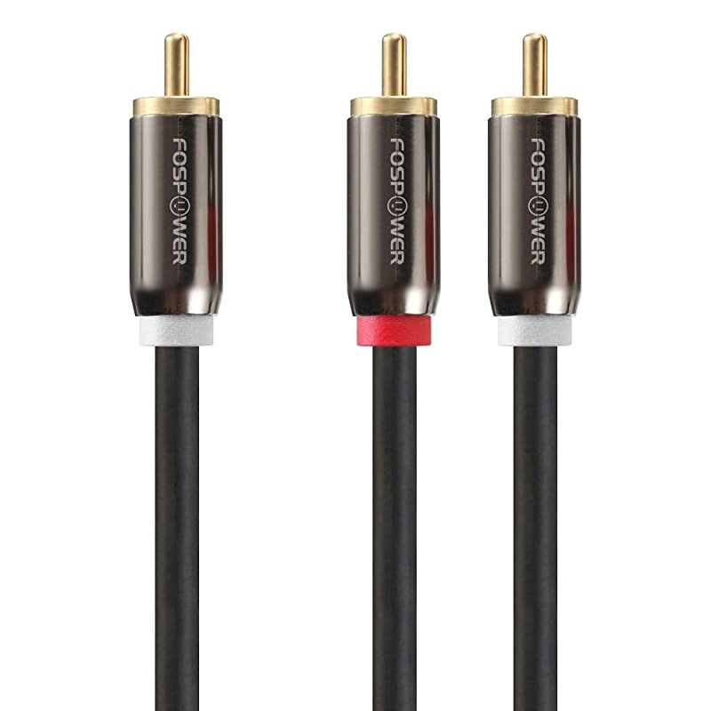 RCA YAdapter 3 Feet 1 RCA Male to 2 RCA Male Short Y Splitter Digital Stereo Audio Cable for Subwoofer Home Theater HiFi Dual Shielded | 24K Gold Plated