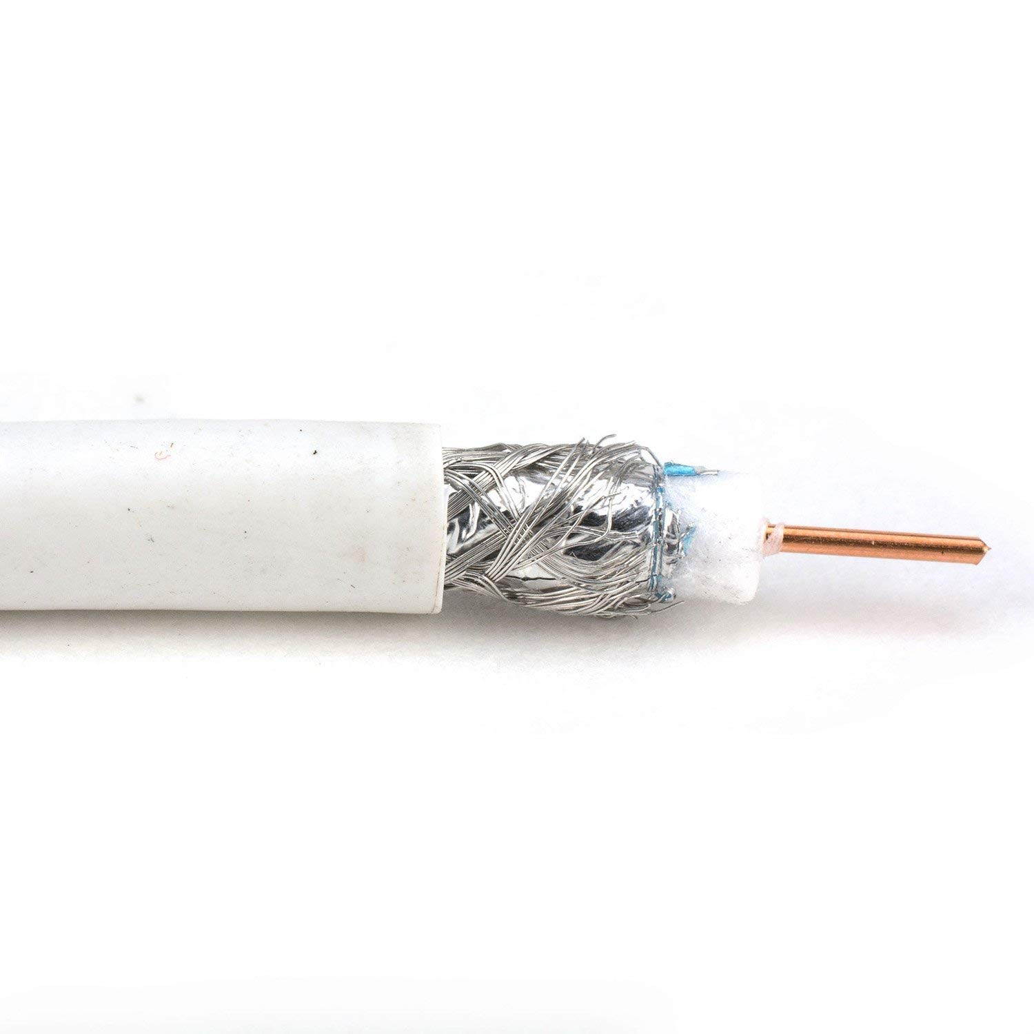 Five Star Cable 1000 ft. RG6 Quad Shielded Coaxial Cable ETL Listed for use with Audio/Video, Radio Frequency, and CATV/MATV Transmissions. White