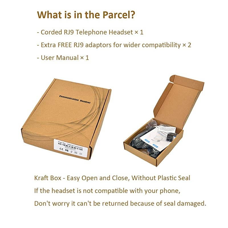 Office Headset with Noise Cancelling Microphone for Business Call wMic Mute Volume Control Telephone Headset Work for Yealink T19 T21 T24 T23 T29 T32 T36 T40 T41 T42 Grandstream