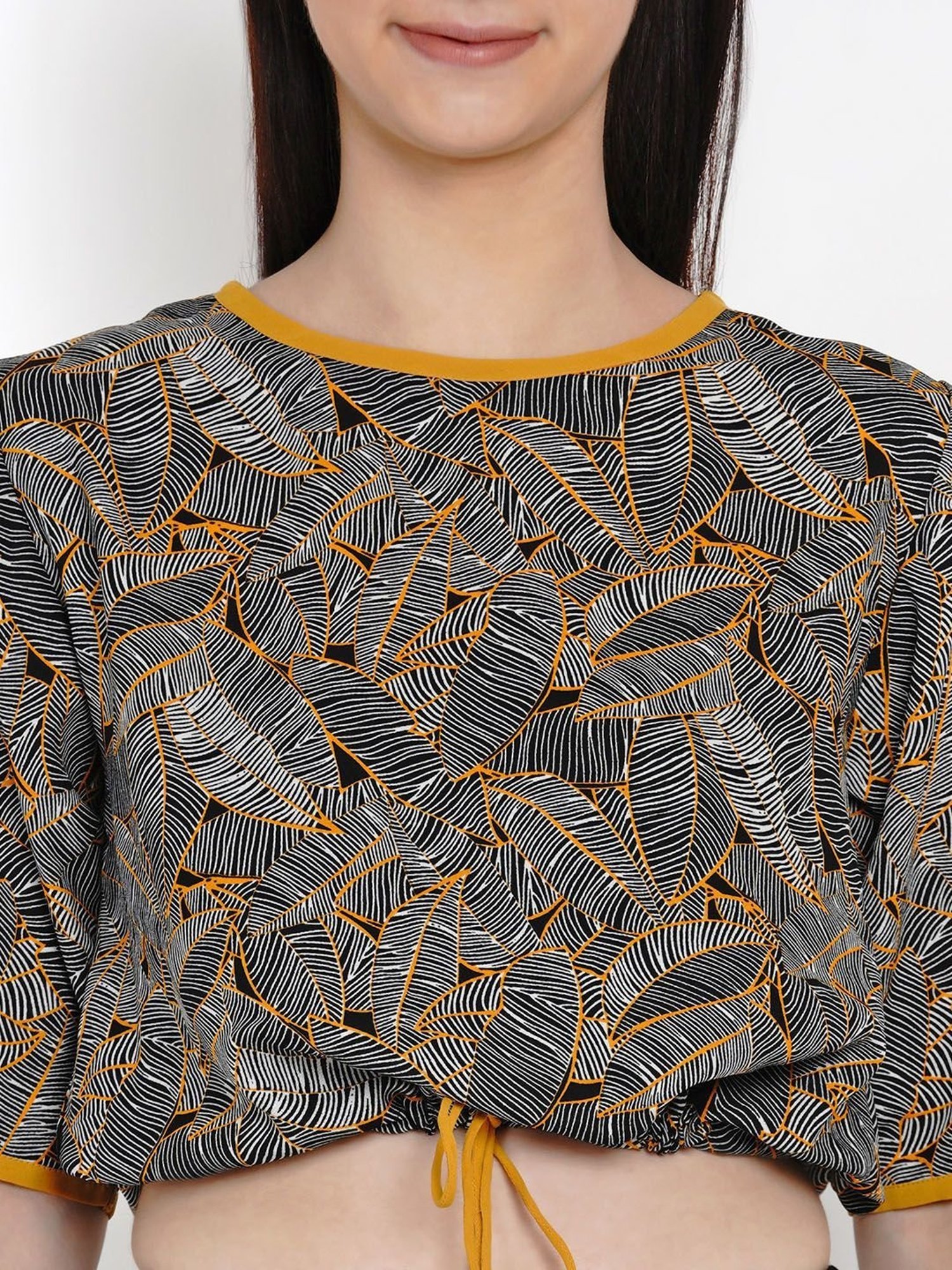 Erotissch Black Printed Top Pyjama Set