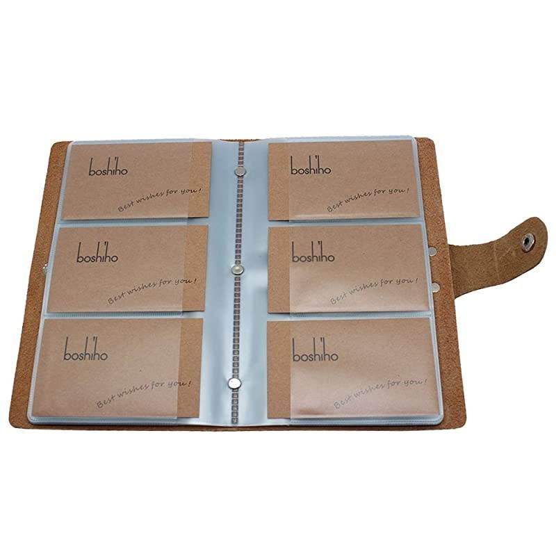 Leather Credit Card Holder Business ID Card Case Book Style 90 Count Name Card Holder Book Blue