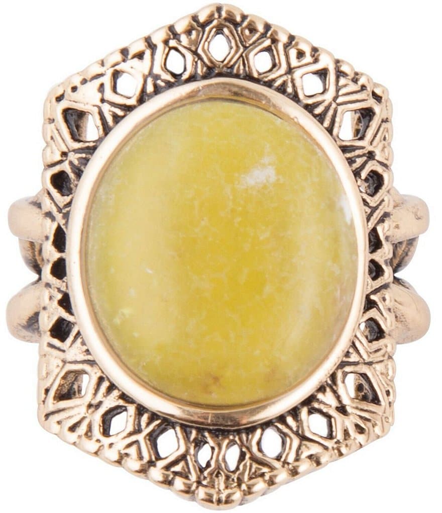 Barse Bronze and Green Jade Ring