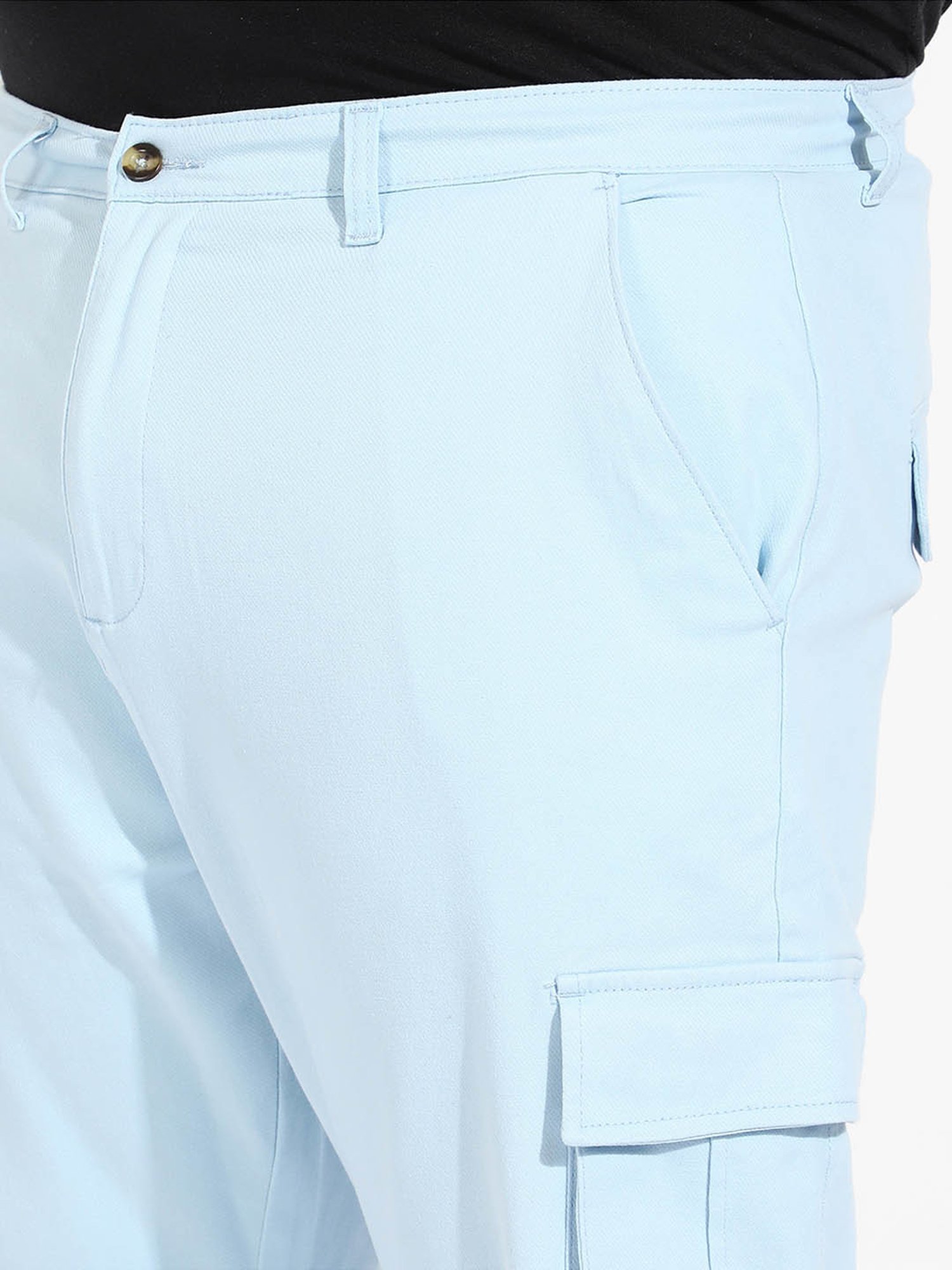 Instafab Plus Blue Regular fit Plus Size Cargos