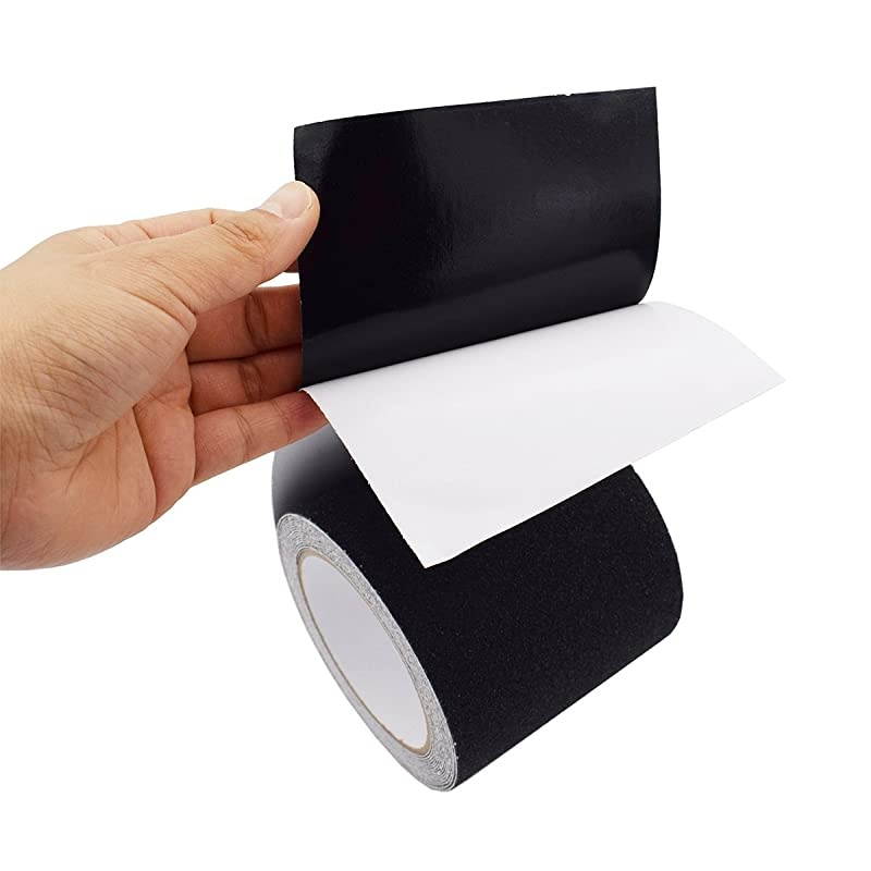 Slip Tape High TractionStrong Grip Abrasive Not Easy Leaving Adhesive Residue Indoor Outdoor 4 Width x 190 Long Black