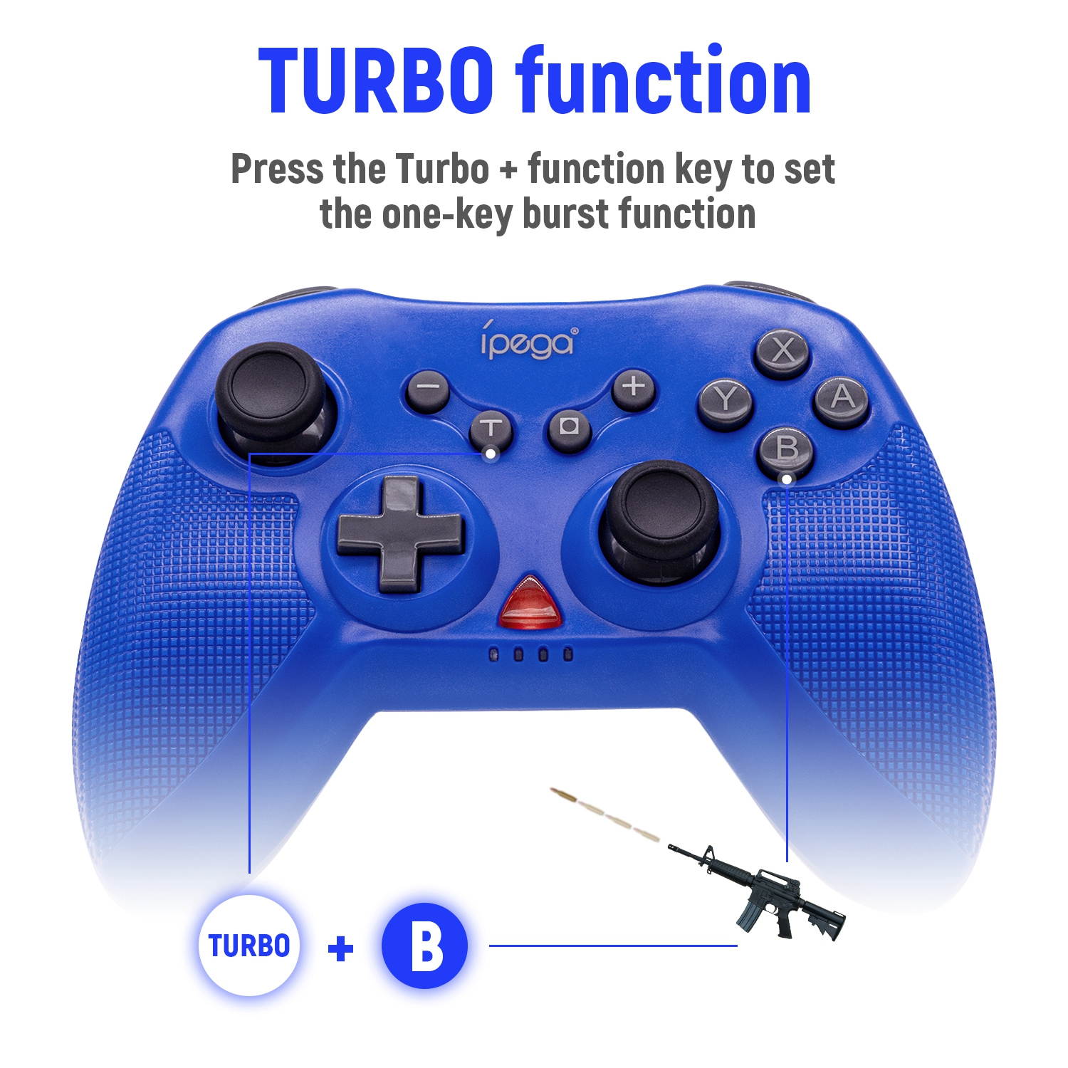 iPega PG-SW020C Wireless Controller Bluetooth Gamepad for Nintendo Switch/Switch Lite/Android/PS3/Window PC - Blue