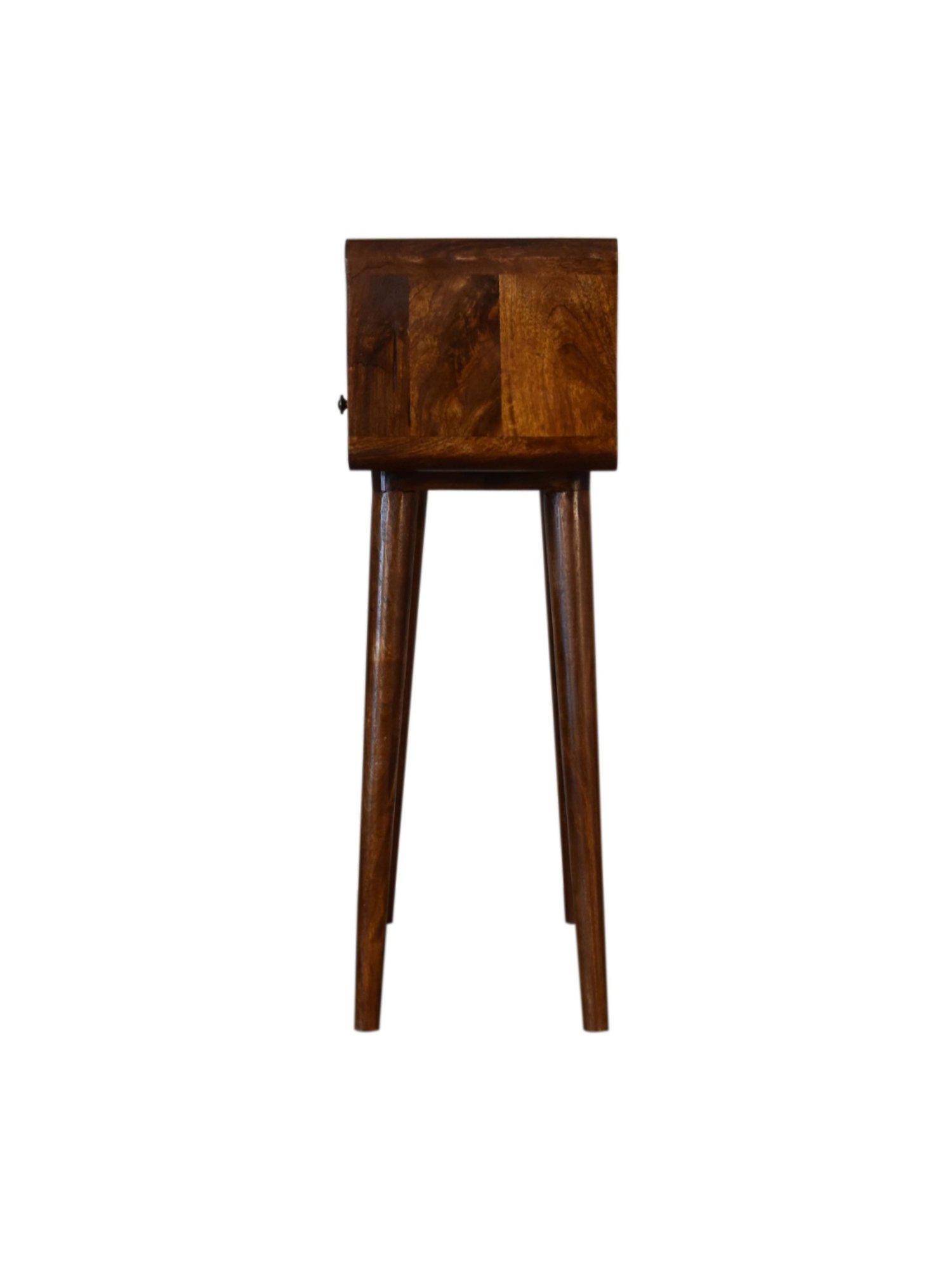 Artisan Furniture Mini Chestnut Brown Wood Curved Console Table