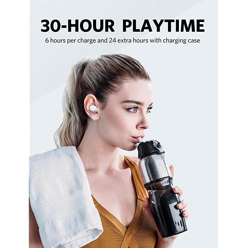 True Wireless Earbuds  Free Bluetooth 50 Earbuds with Wireless Charging Case IPX7 Waterproof inEar Earphones with USB C Port Deep Bass Wireless Bluetooth Headphones for 30H Playtime