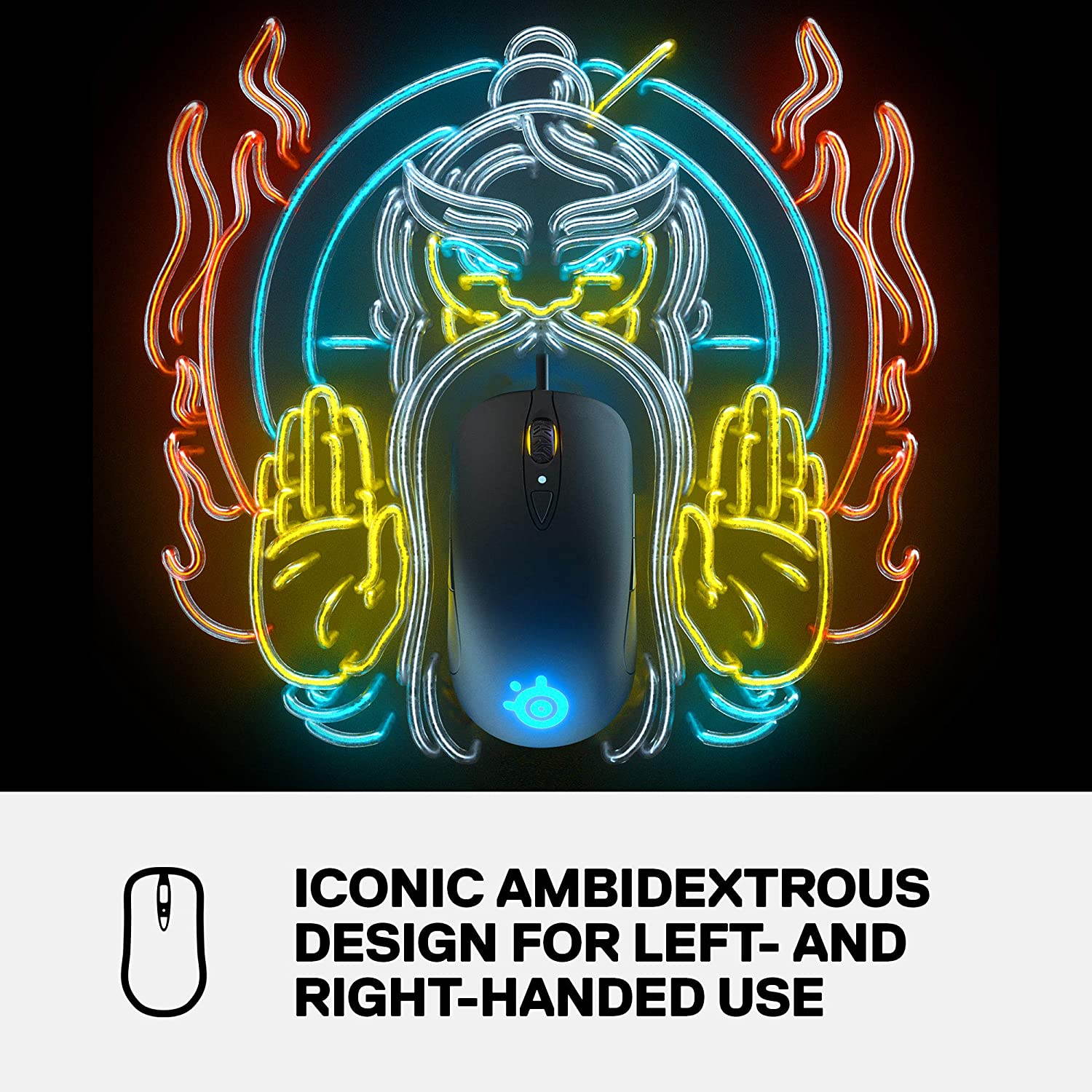 SteelSeries Sensei Ten Gaming Mouse &ndash; 18,000 CPI TrueMove Pro Optical Sensor &ndash; Ambidextrous Design &ndash; 8 Programmable Buttons &ndash; 60M Click Mechanical Switches &ndash; RGB Lighting