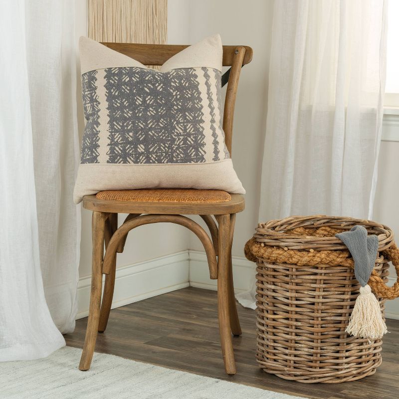 20"x20" Color Block Polyester Filled Pillow Gray - Donny Osmond Home