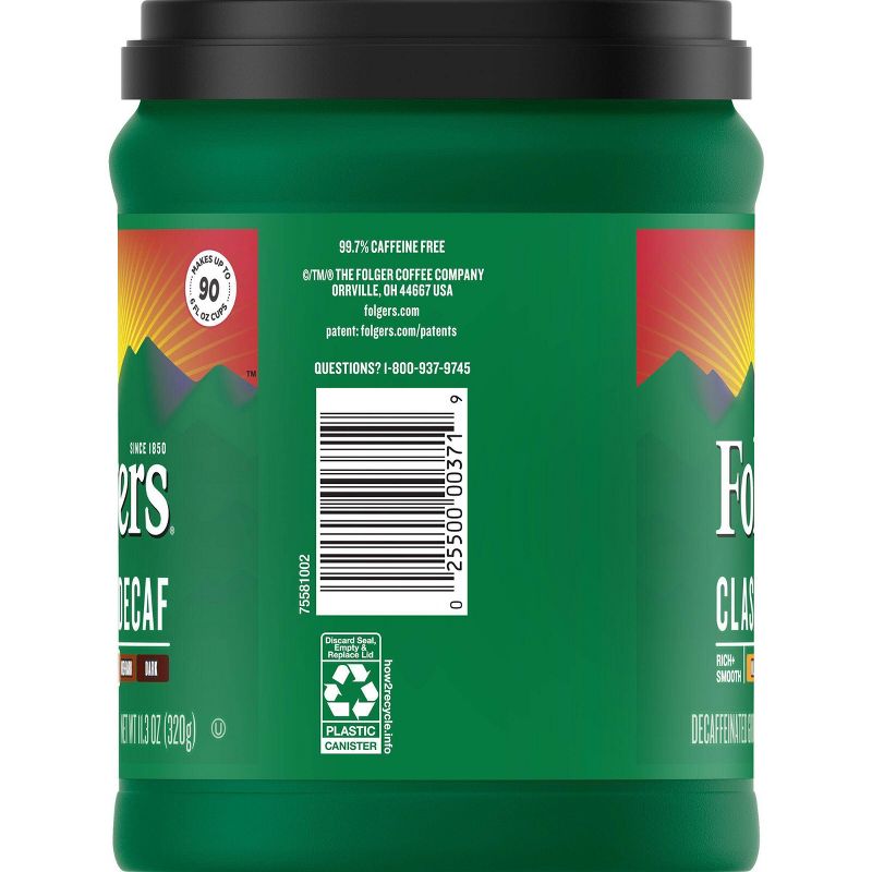 Folgers Classic Medium Roast Ground Coffee - Decaf - 11.3oz