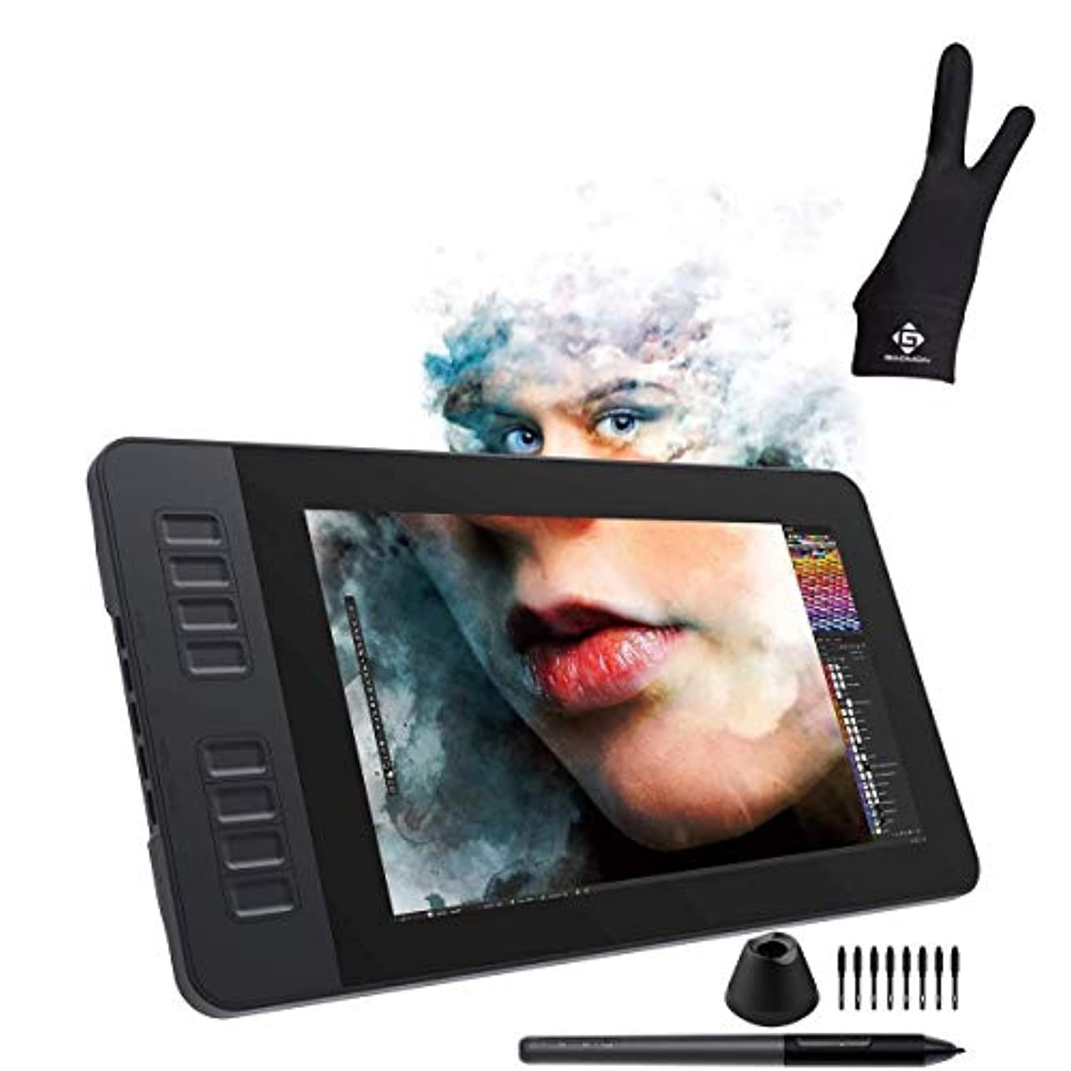 GAOMON PD1161 Pen Display  and  2-Finger Gloves- 11.6'' 8192 Tilt-Support Graphics Drawing Monitor Tablet for Digital Drawing/ 2D 3D Art/ Animation/ Online Teaching and Meeting