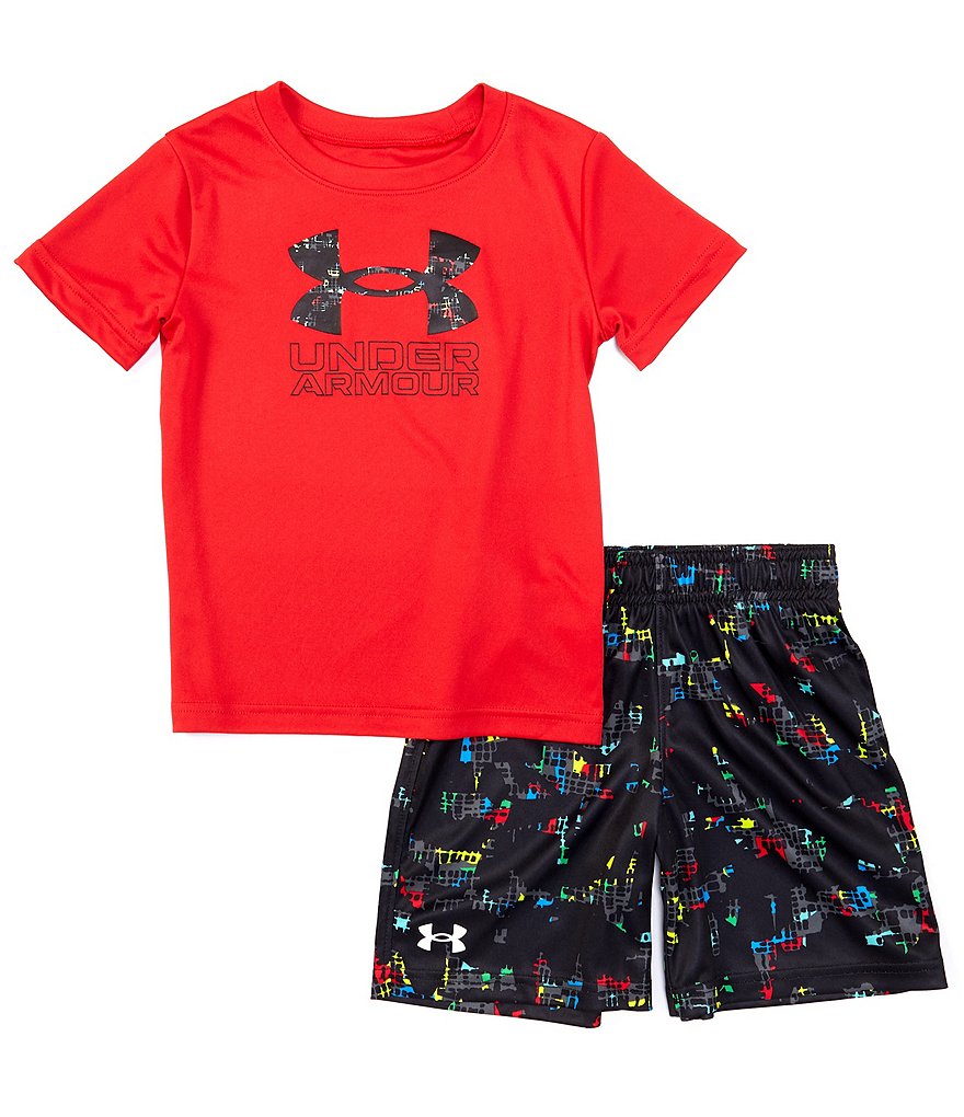 Under Armour Little Boys 2T-4T Short-Sleeve Abstract Force Big Symbol Tee & Shorts Set