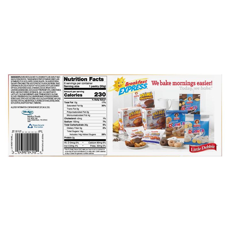 Little Debbie Honey Buns Breakfast Pastries - 6ct/10.6oz