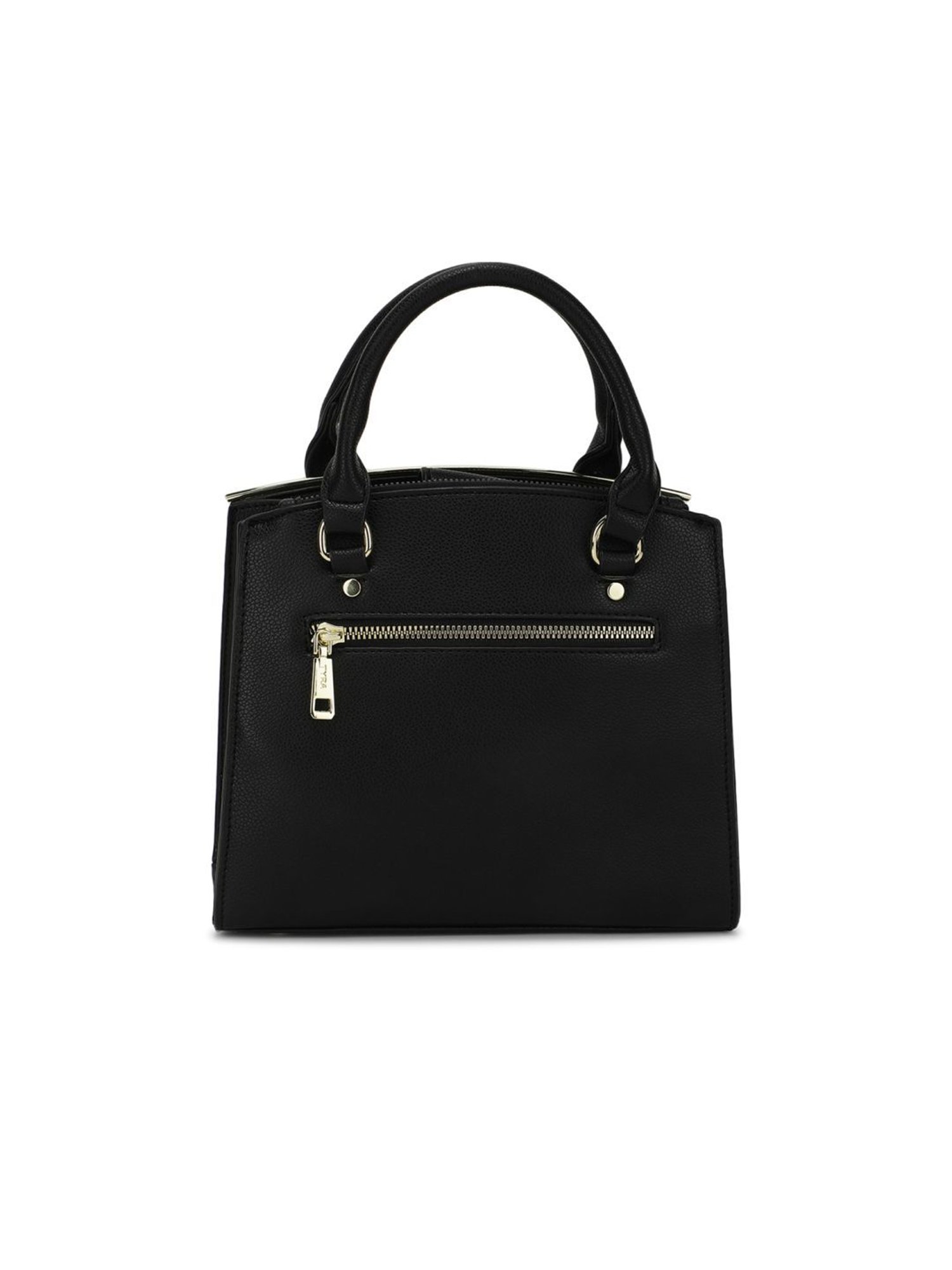 Tyra Calla Black Solid Faux Leather Handbag