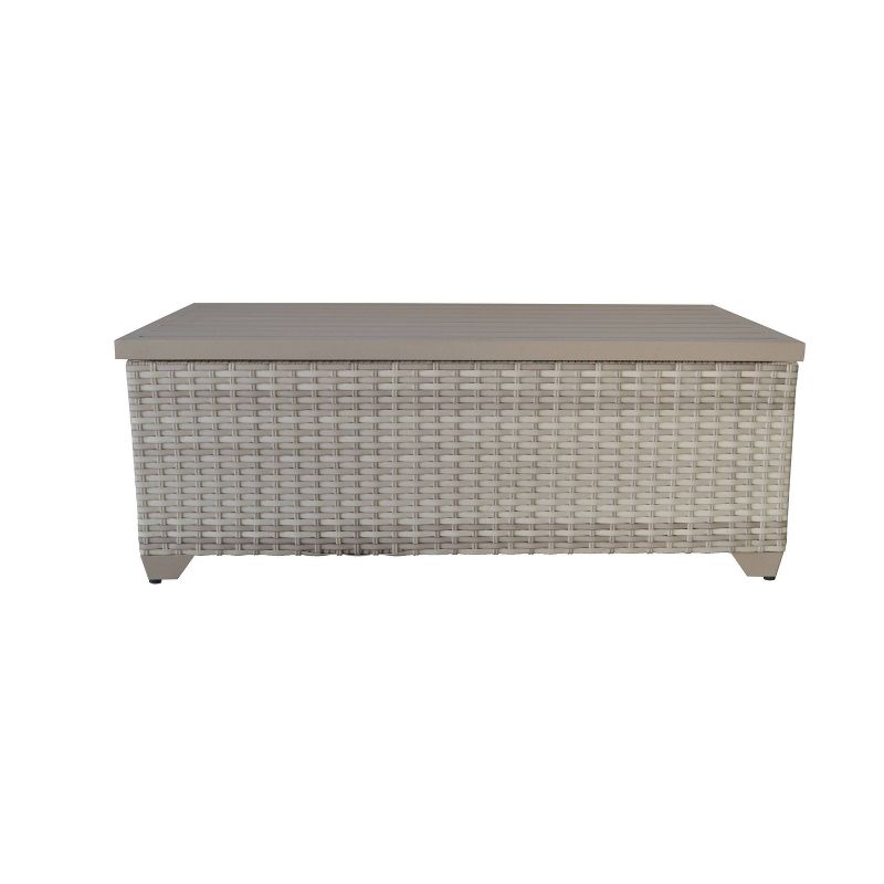 Nolin 7pc Sectional Weathered Brown Frame Sunbrella Spectrum Denim Fabric - La-Z-Boy