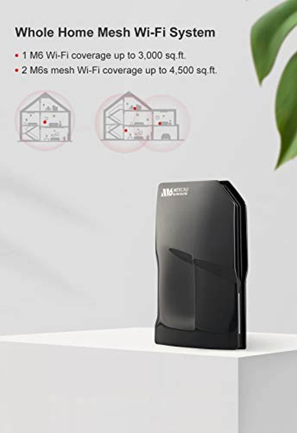 Mercku M6 Wi-Fi 6 Mesh Wi-Fi System 802.11ax Router Whole Home Coverages up to 3,000 sq.ft. Dual-Band Gigabit Wireless Internet App Control, 1 Pack, Cosmo Black (Mer006-WiFi6-B-A)