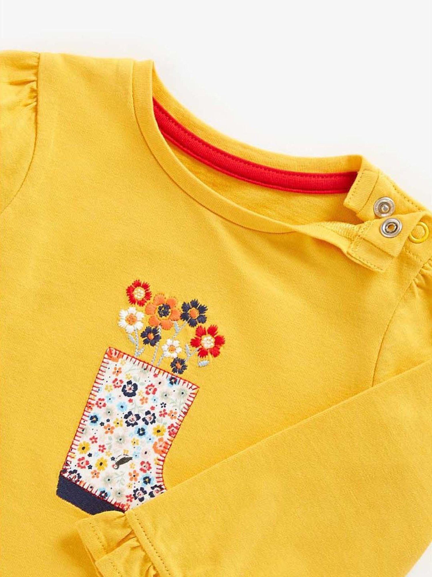 Mothercare Kids Yellow Cotton Applique Full Sleeves Top