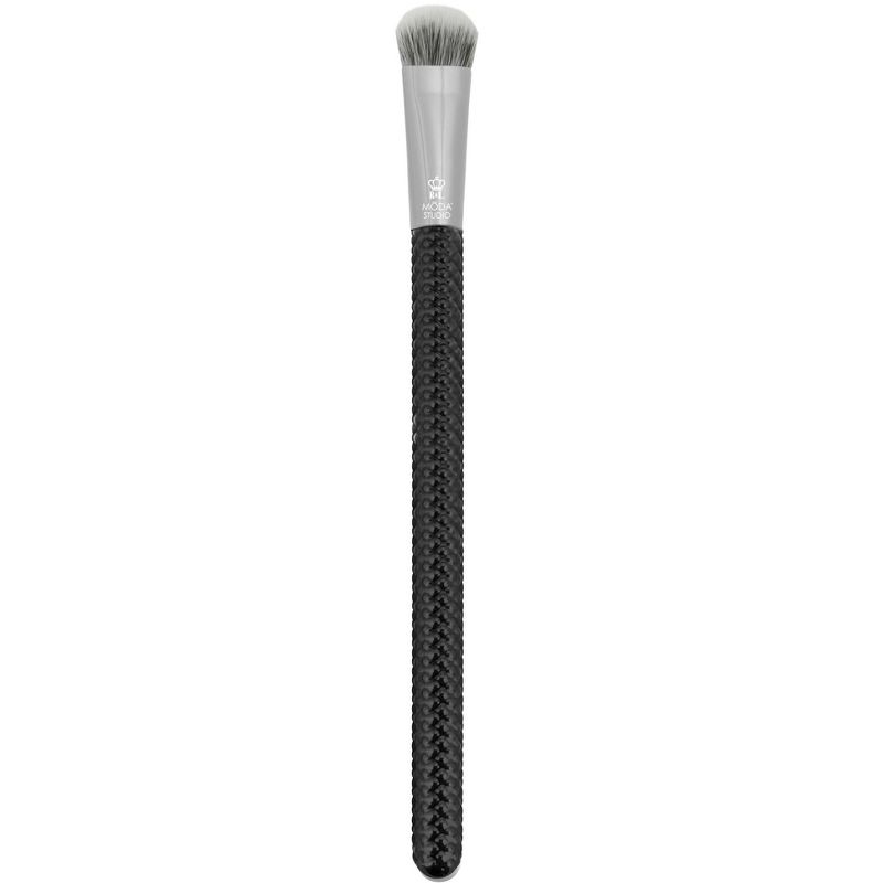 MODA Brush Studio 8pc Pro Glam Black Makeup Brush Set, Includes - Powder, Crease, Smudger, and Angle Eyeliner Brushes