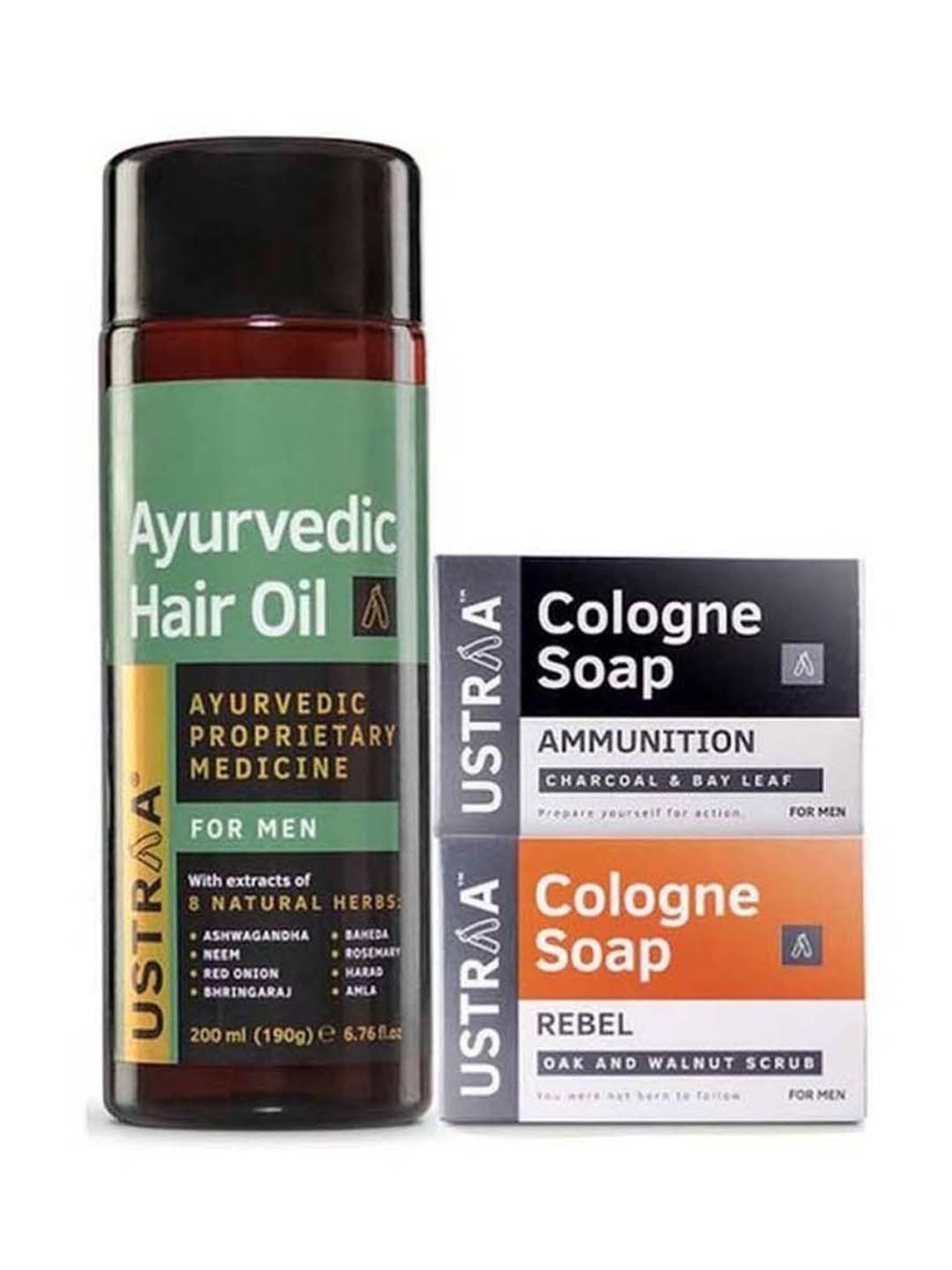 Ustraa Ayurvedic Beard Growth Oil & Hair Growth Vitalizer Combo