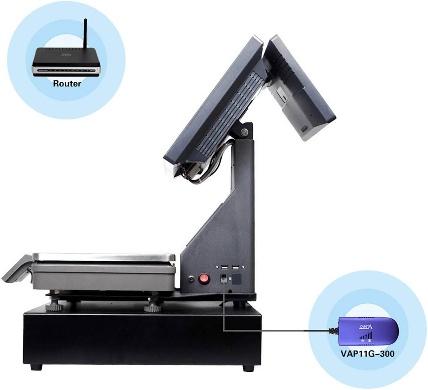 VONETS WiFi Bridge Repeater 2.4G 300mbps Wireless to Wired Ethernet Bridge + (5V / 2.1A) USB Wall Charger Adapter