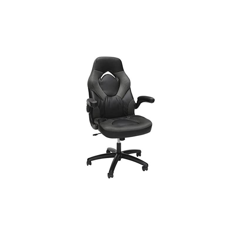 ESS Collection Racing Style Bonded Leather Gaming Chair, in Gray (ESS-3085-GRY)