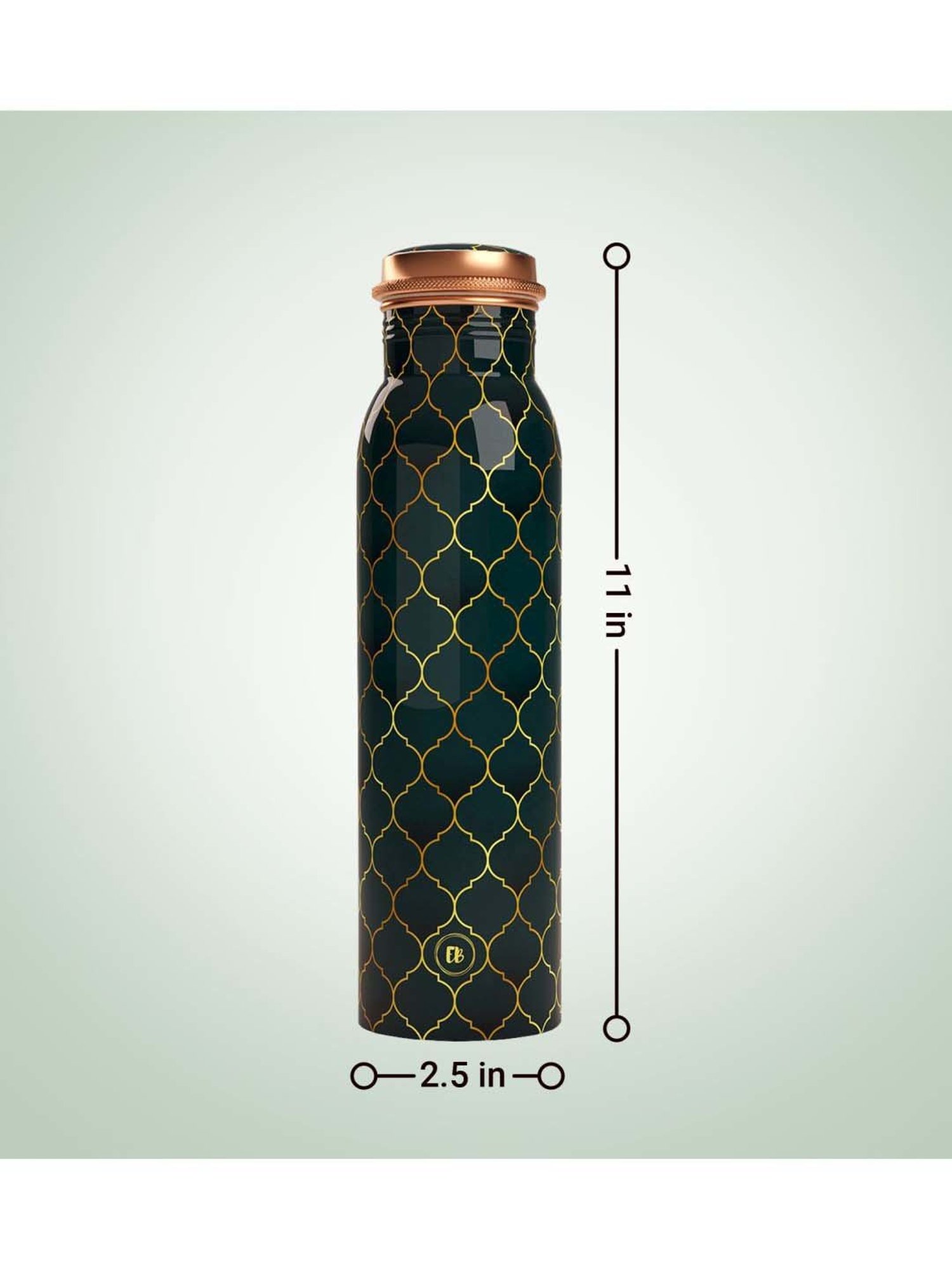 Everything Beautiful Dark Green Copper Water Bottle - Standard (0.9 L)
